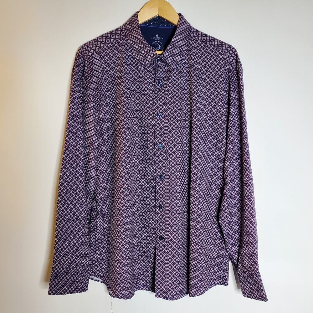 Con.struct slim Fit Colorful pattern moisture wisking 4-way Stretch casual shirt